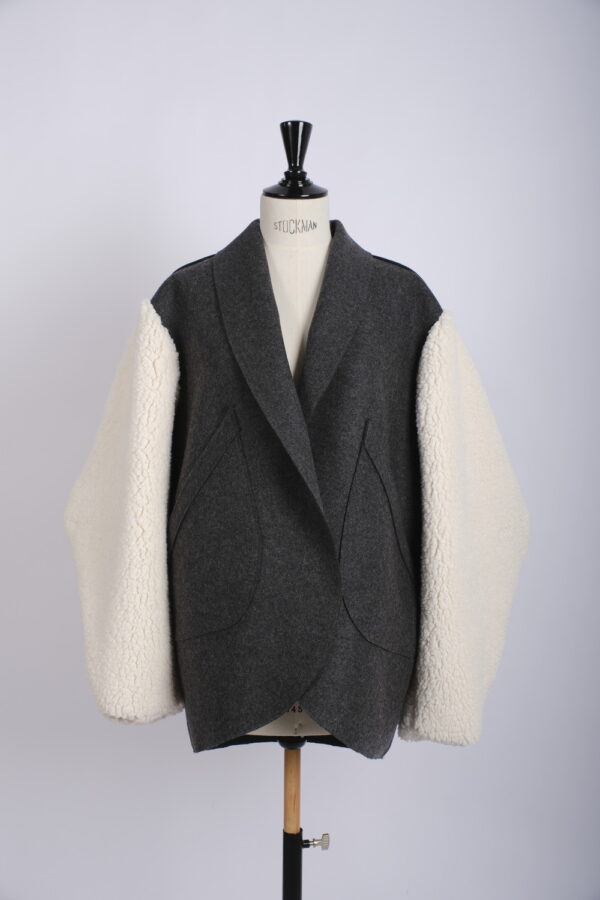 Manteau manches effet mouton