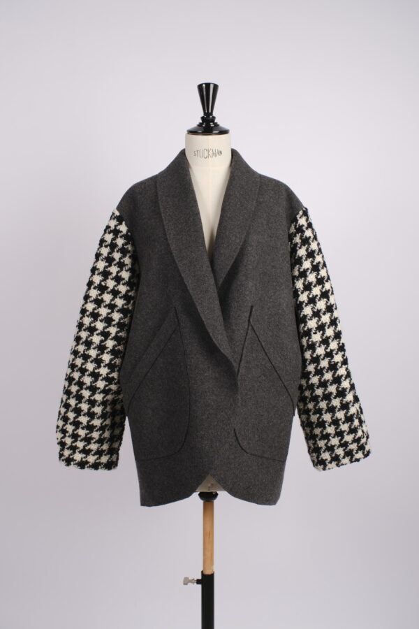 Manteau motif pied-de-poule