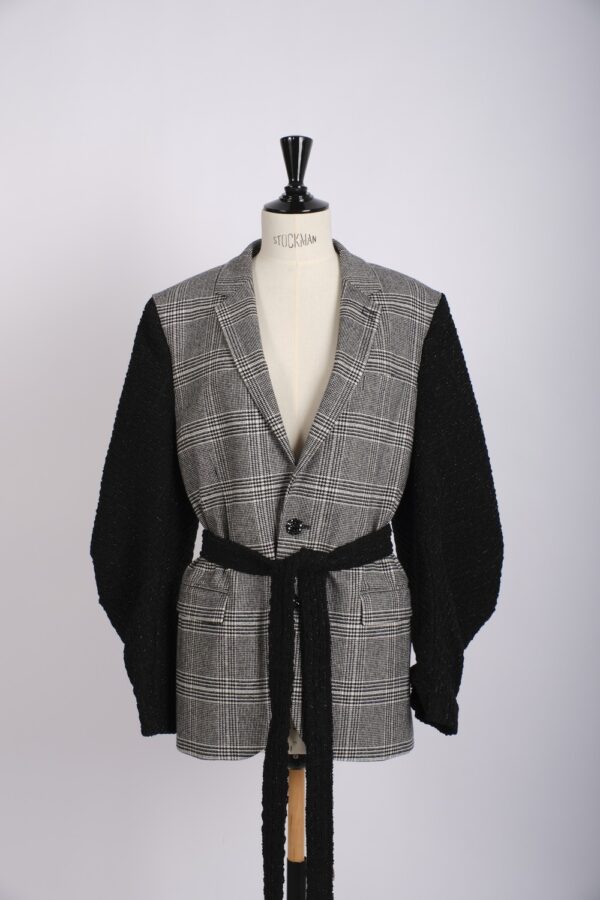 Blazer long à carreaux