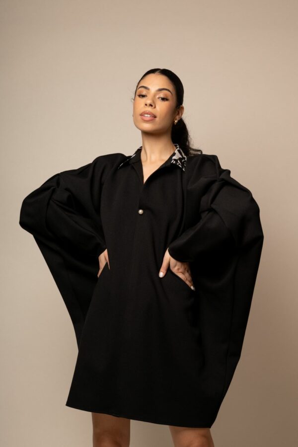 ROBE CHEMISE OVERSIZE NOIRE – Image 3
