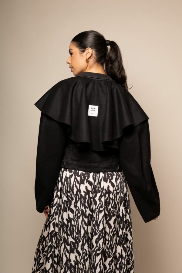 VESTE COURTE EN JEAN NOIR