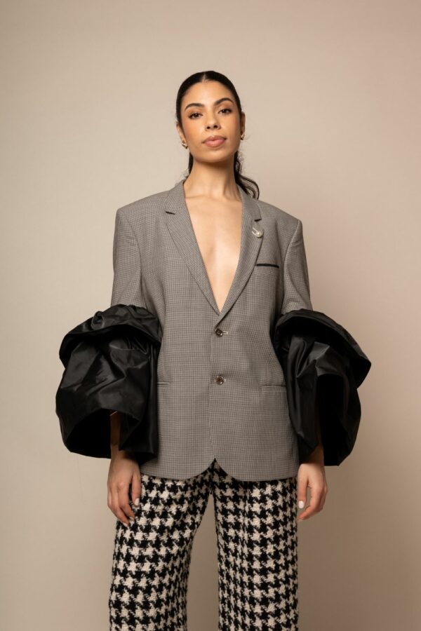 VESTE BLAZER OVERSIZE À MANCHES VOLUMINEUSES – Image 4