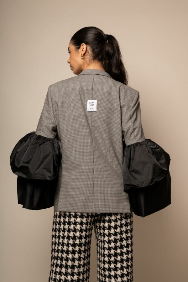 VESTE BLAZER OVERSIZE À MANCHES VOLUMINEUSES – Image 2