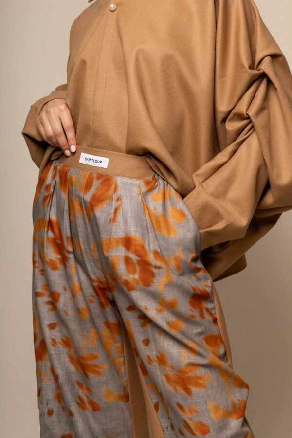 PANTALON LARGE TAILLE HAUTE BICOLORE