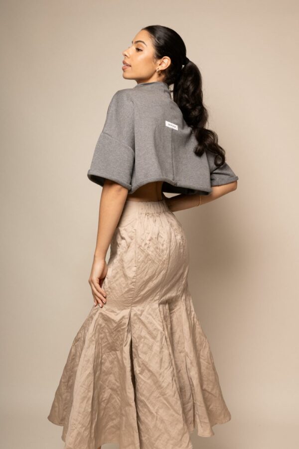 JUPE MI-LONGUE BEIGE – Image 3