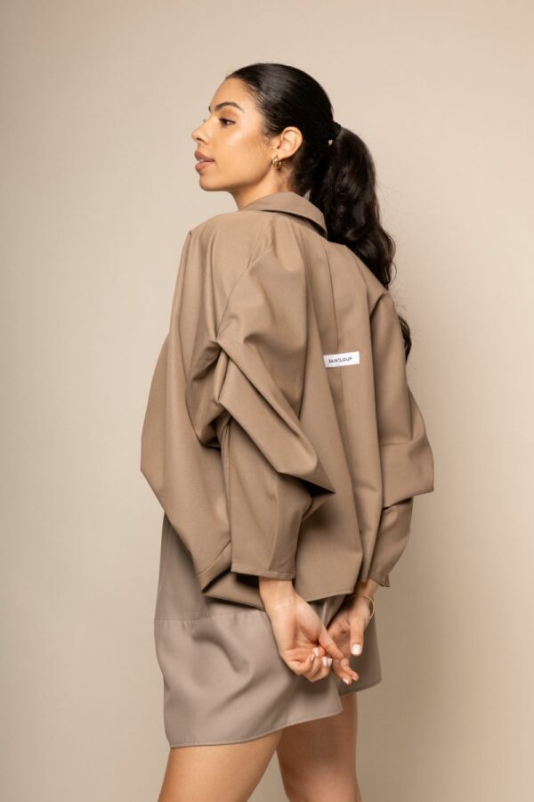 CHEMISIER OVERSIZE BEIGE – Image 2