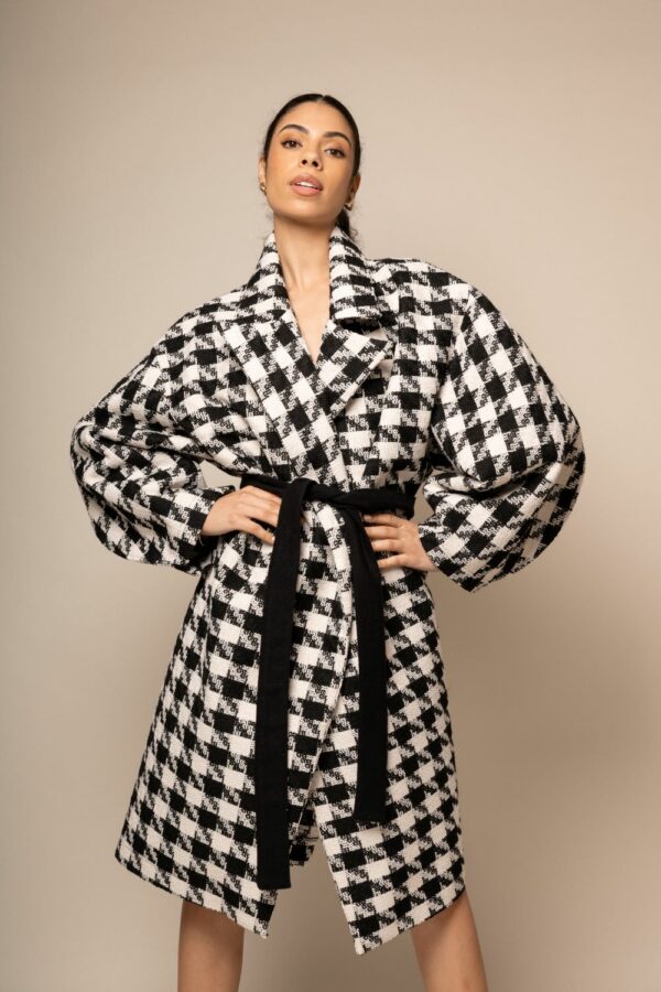 TRENCH PIED DE POULE NOIR & BLANC