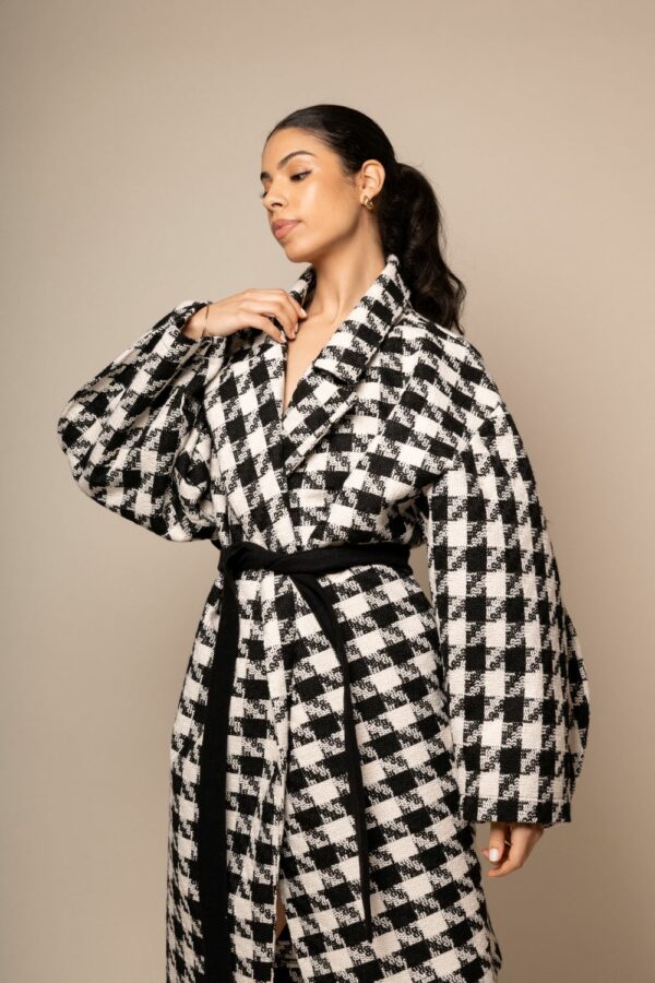 TRENCH PIED DE POULE NOIR & BLANC – Image 3