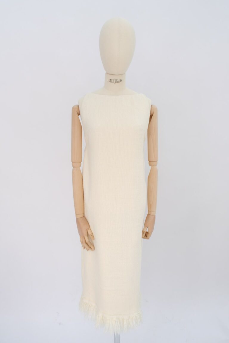 ROBE SANS MANCHES EN TISSU TEXTURÉ ÉCRU