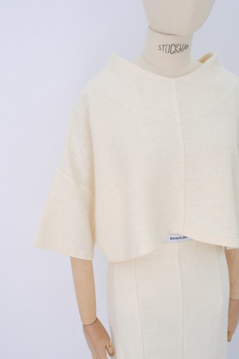 TOP ÉCRU TEXTURÉ BOUTONNÉ
