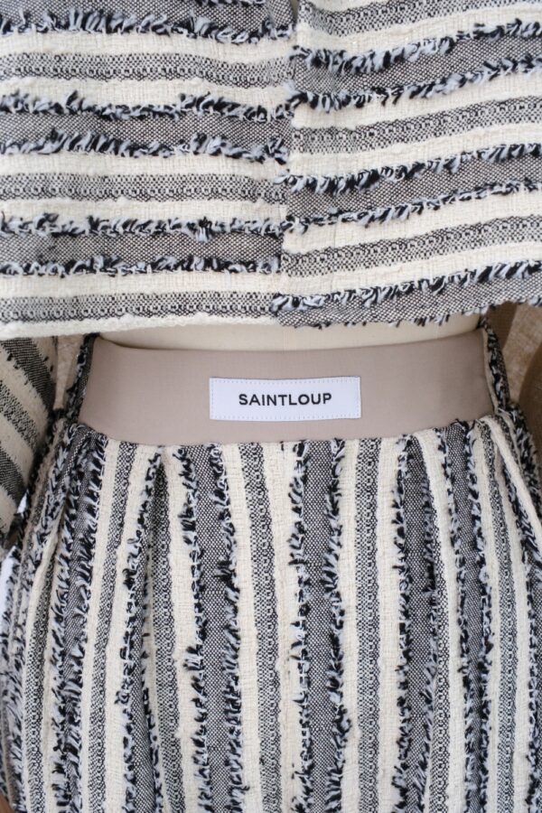 PANTALON LARGE RAYÉ EN TISSU TEXTURÉ – Image 3