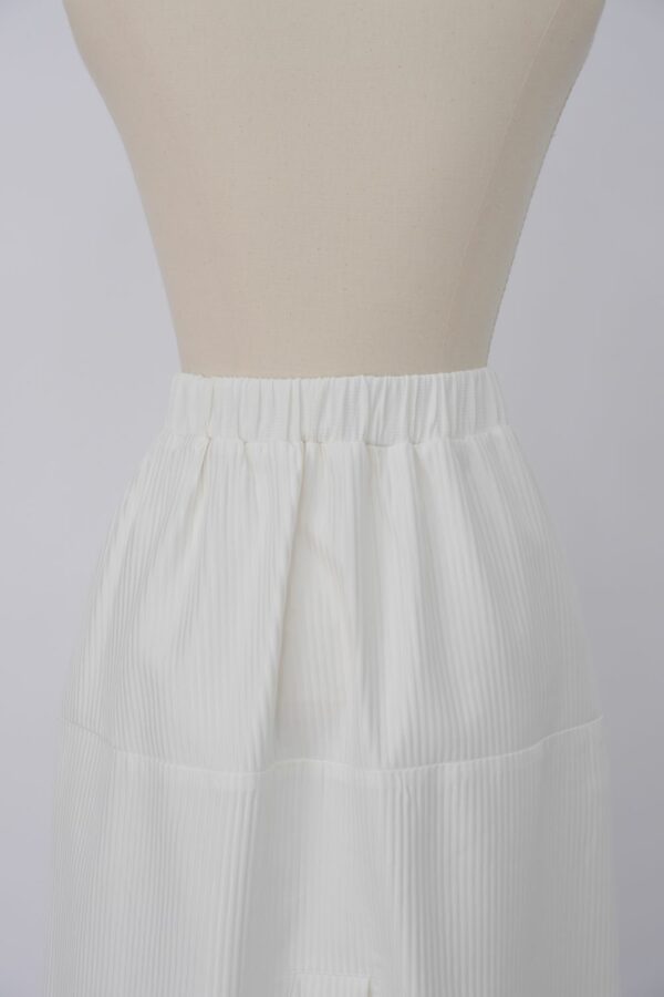 Jupe Droite Fendue Texturé - Blanc – Image 4