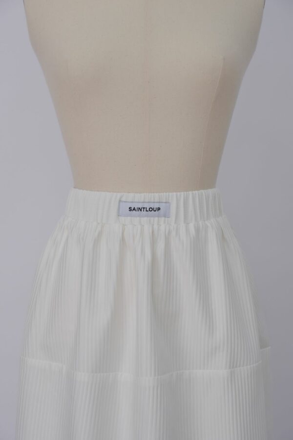 Jupe Droite Fendue Texturé - Blanc – Image 3