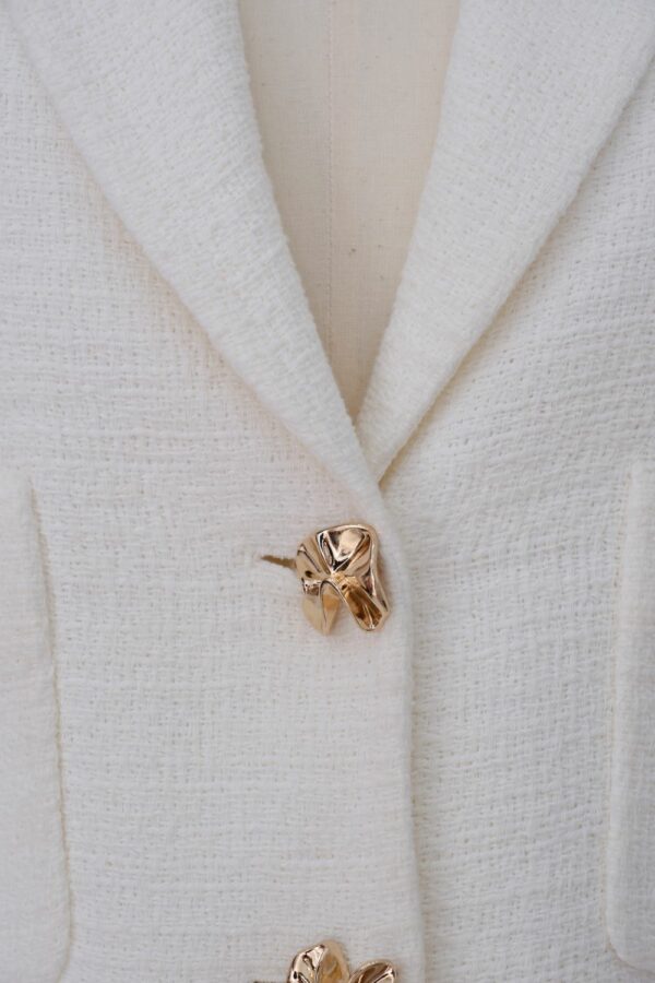 Veste Manches Texturées - Crème – Image 3