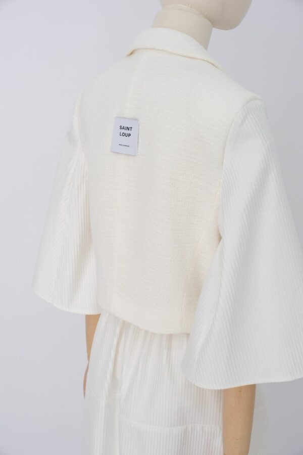 Veste Manches Texturées - Crème – Image 2