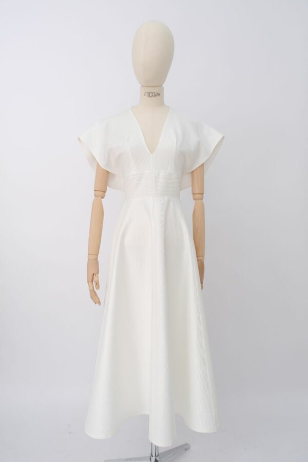 Robe Longue Texturée Dos Ouvert - Blanc