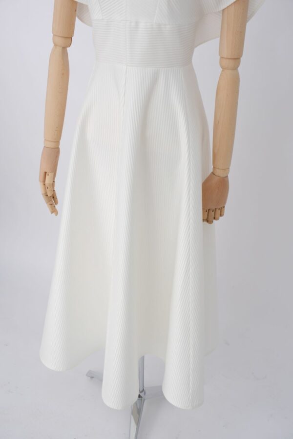 Robe Longue Texturée Dos Ouvert - Blanc – Image 6