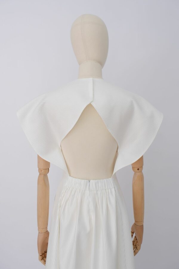 Robe Longue Texturée Dos Ouvert - Blanc – Image 3