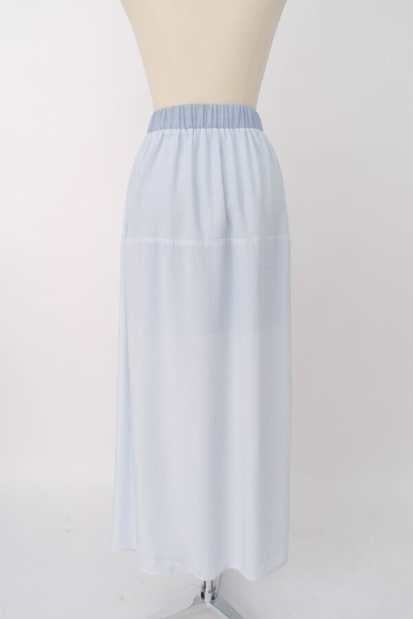 Jupe Longue Rayée- Bleu Ciel – Image 2