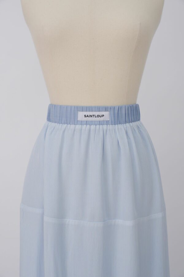 Jupe Longue Rayée- Bleu Ciel – Image 4