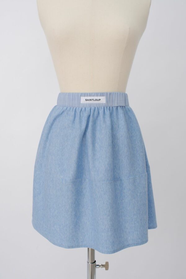 Mini-Jupe Jersey - Bleu Chiné