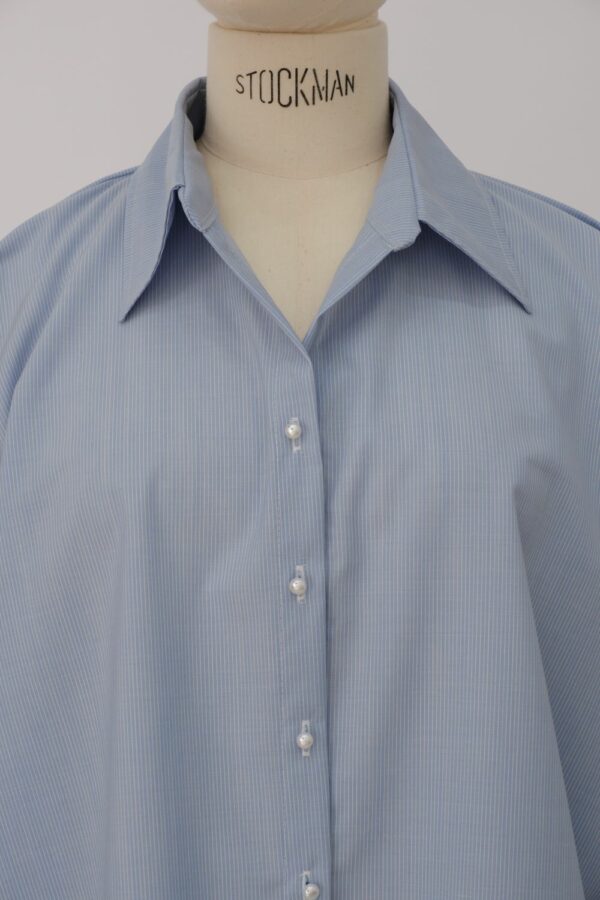 Chemise Oversize Rayée - Bleu Clair – Image 5