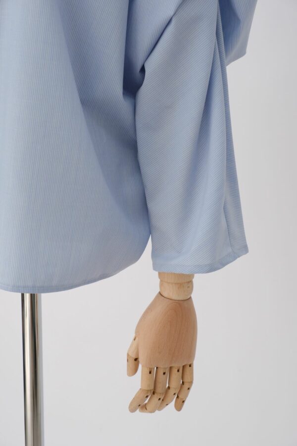 Chemise Oversize Rayée - Bleu Clair – Image 4