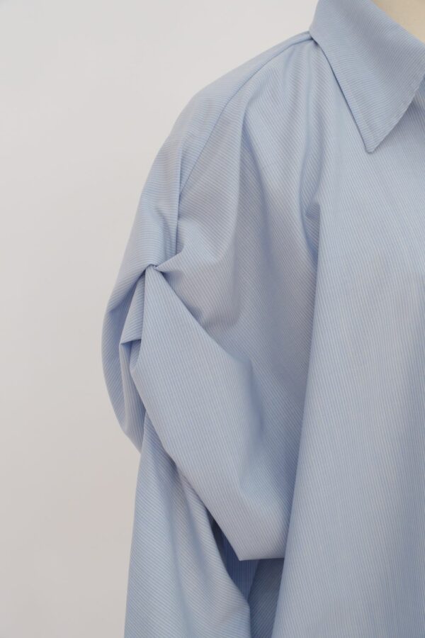 Chemise Oversize Rayée - Bleu Clair – Image 3