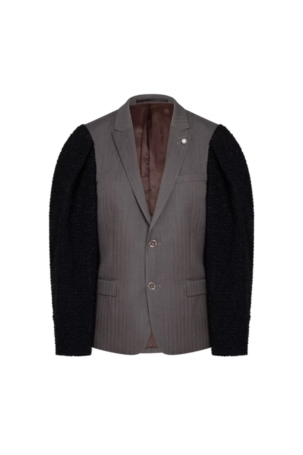 Blazer tailleur bicolore manches couture
