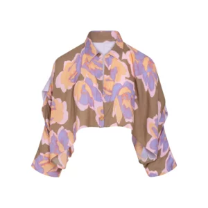 Chemise sculpturale imprimé floral pastel