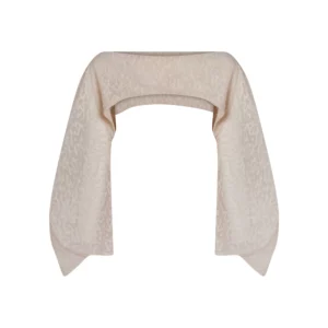 Manchette sculptée en voile jacquard beige