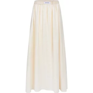 Jupe longue crème en tissu texturé