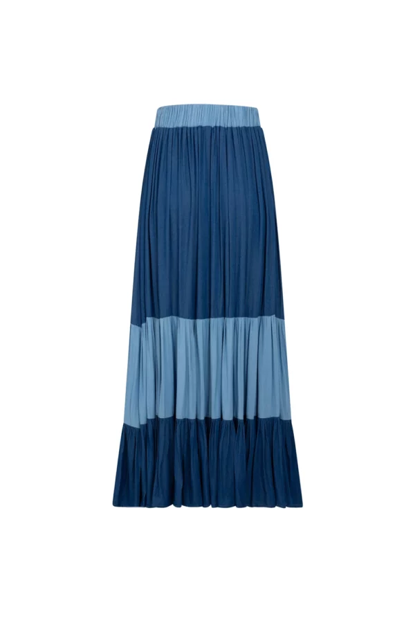 Jupe longue chambray à volants fluides – Image 2