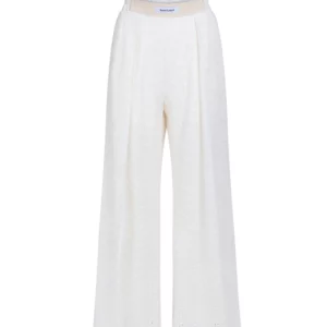 Pantalon écru en broderie anglaise