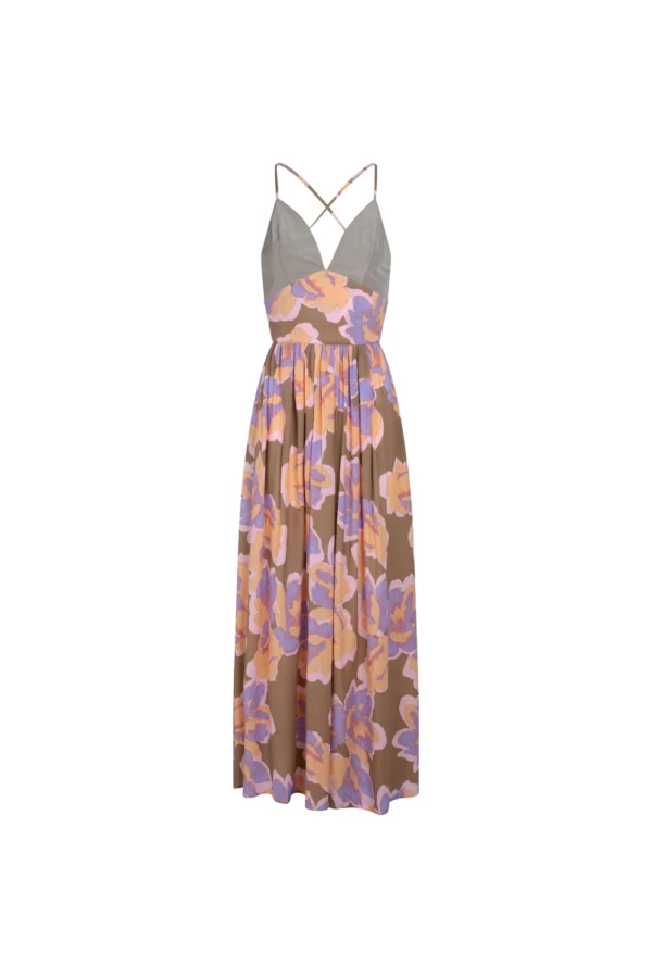 Robe fluide fleurs pastel à bretelles