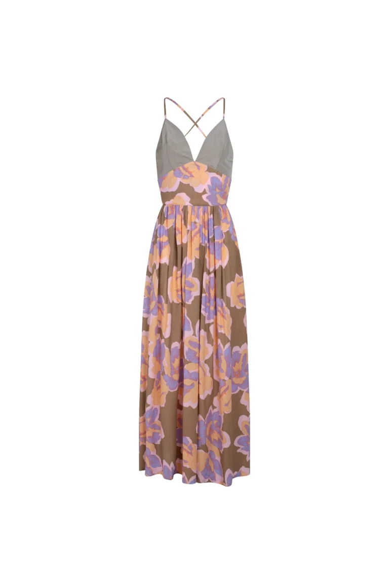 Robe fluide fleurs pastel à bretelles