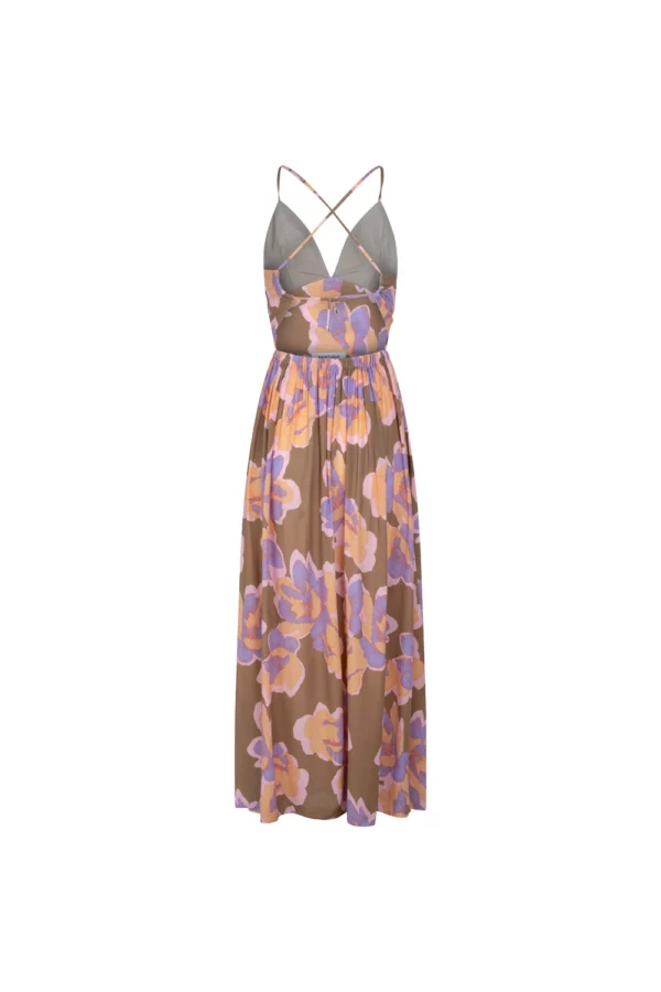 Robe fluide fleurs pastel à bretelles – Image 2