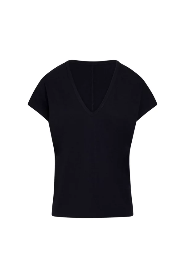 T-shirt col V noir minimaliste