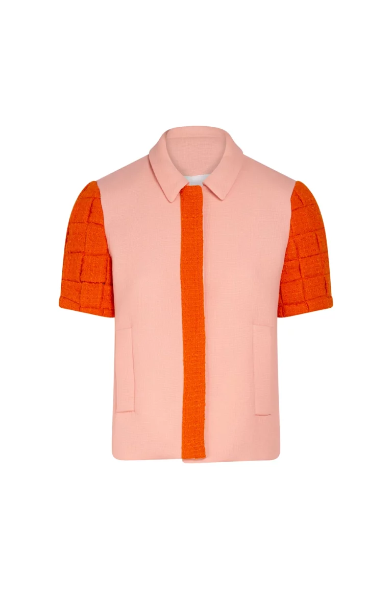 Veste bicolore à manches contrastées
