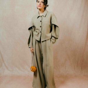 Pantalon Palazzo Bouclé