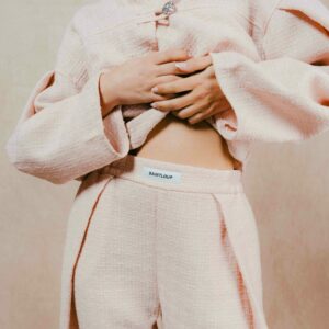 Pantalon Barrel Tweed