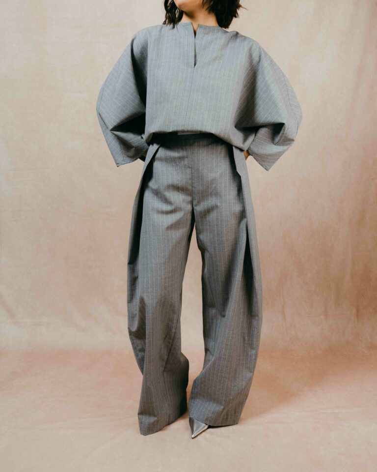 Pantalon Barrel Rayé